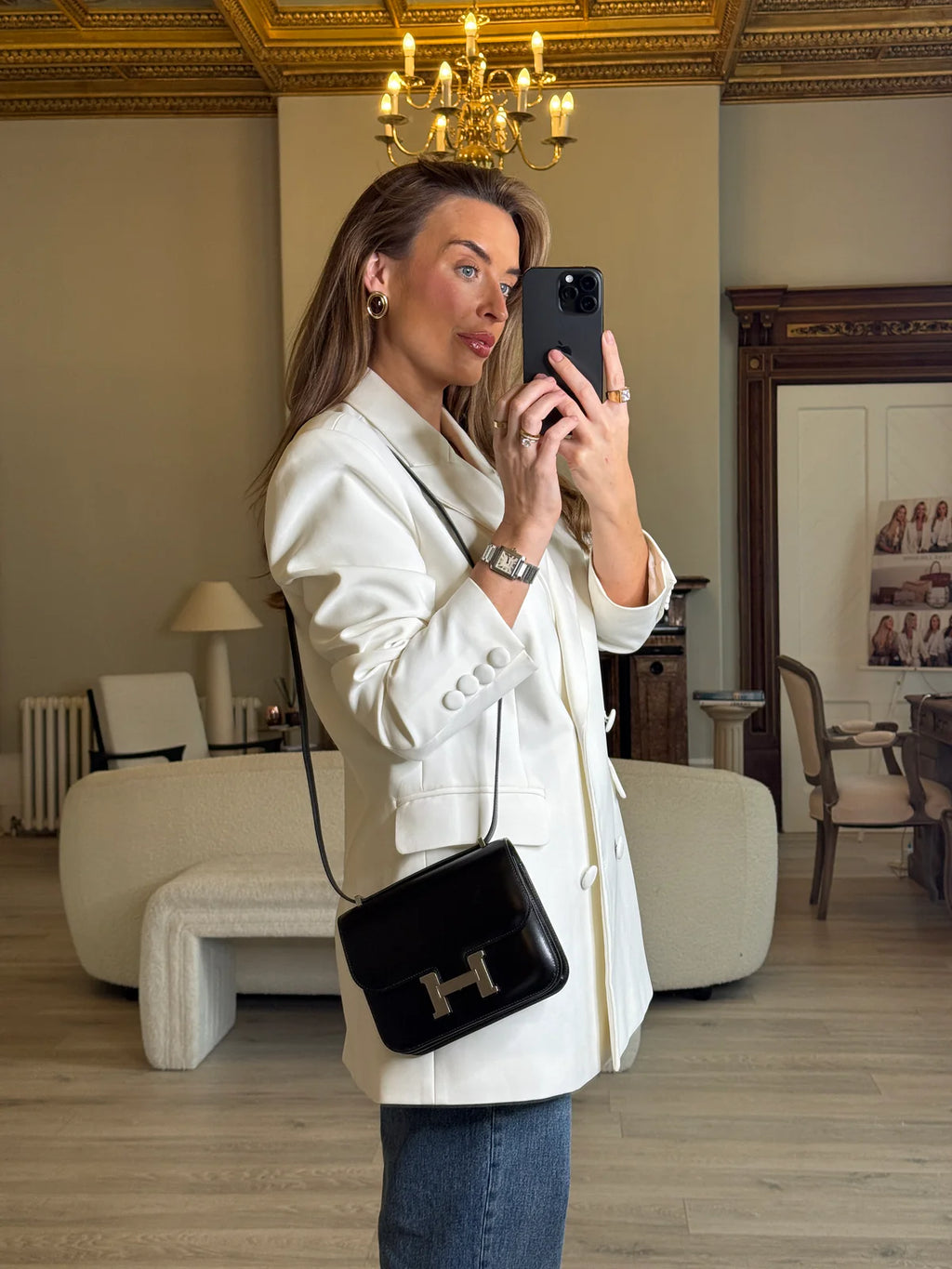 HERMÈS CONSTANCE 18 IN BLACK BOX LEATHER WITH PALLADIUM HARDWARE