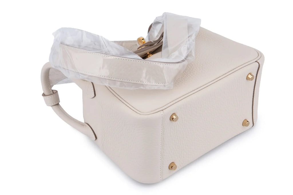 Hermès Mini Lindy Clemence Craie GHW