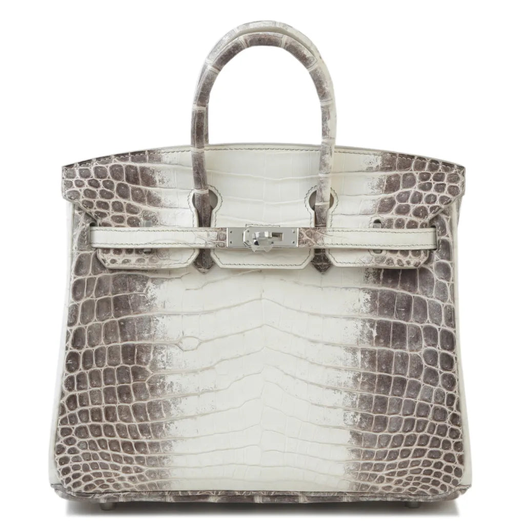 Hermès Limited Edition Birkin 25 Himalaya Matte Niloticus Crocodile