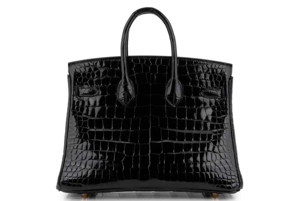 Hermès Birkin 25 Crocodile Porosus Noir GHW