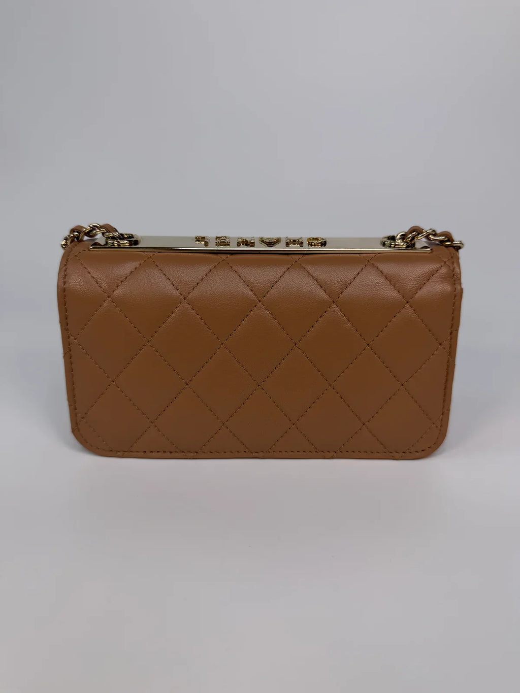 CHANEL TRENDY WALLET ON CHAIN IN BEIGE LAMBSKIN WITH GOLD HARDWARE