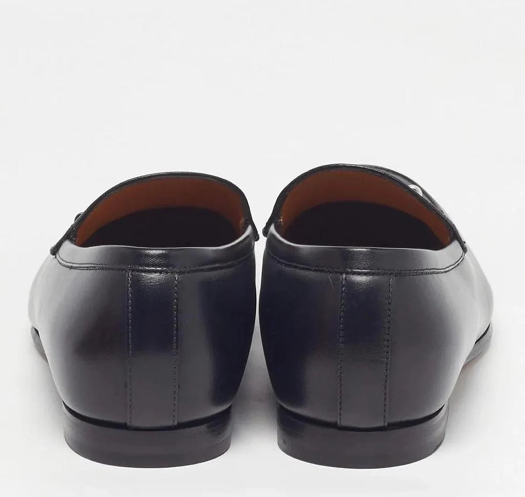 Gucci Jordy Size 43 Black Guccissima Leather Loafers
