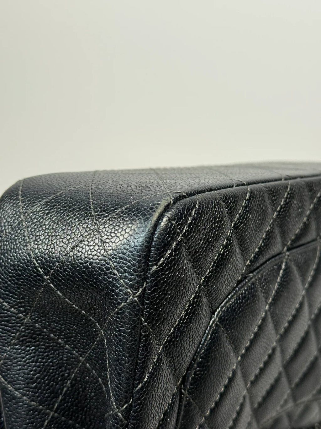 CHANEL JUMBO GUNMETAL METALLIC CALFSKIN LEATHER WITH RUTHENIUM HARDWARE