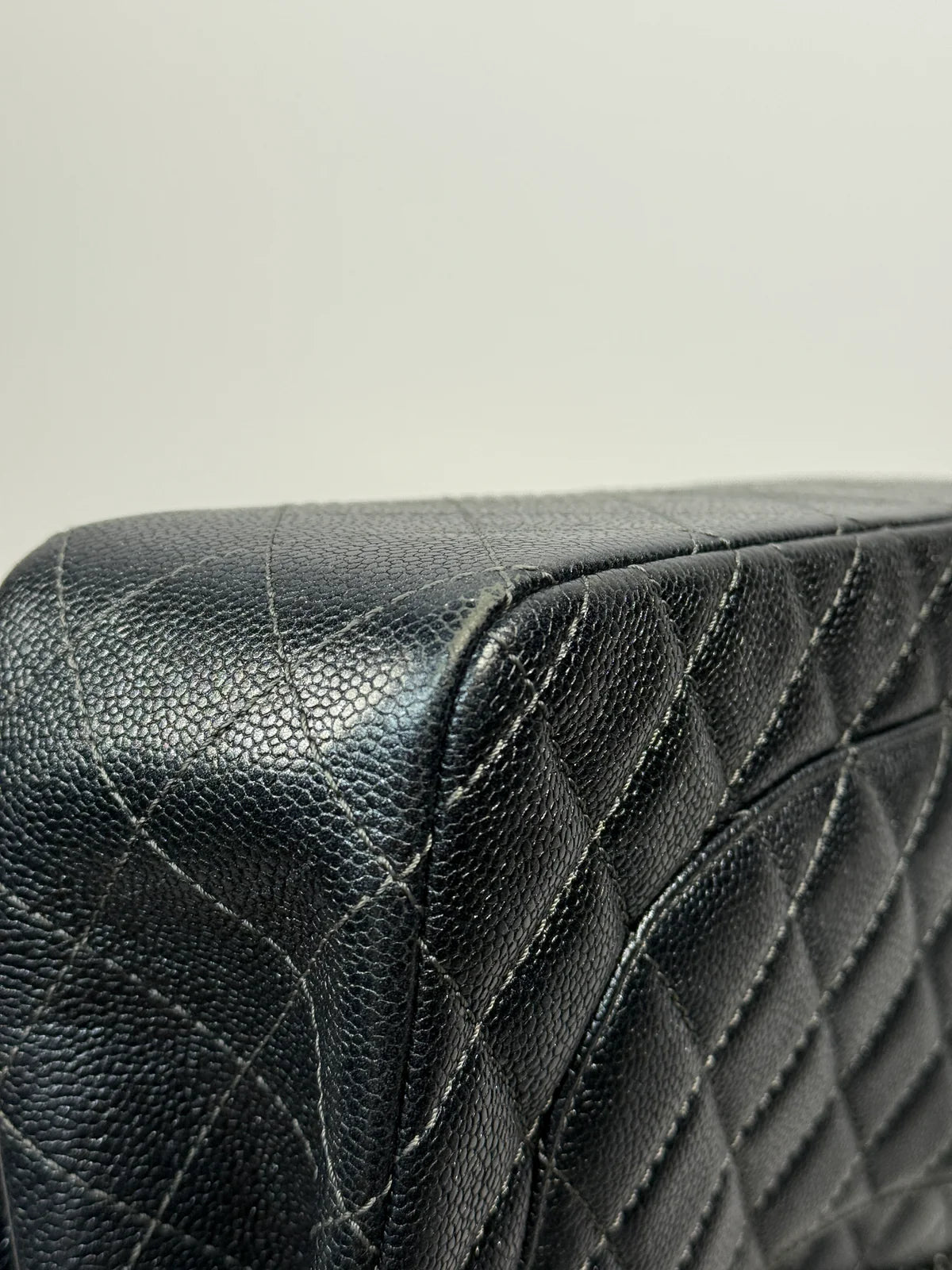 CHANEL JUMBO GUNMETAL METALLIC CALFSKIN LEATHER WITH RUTHENIUM HARDWARE