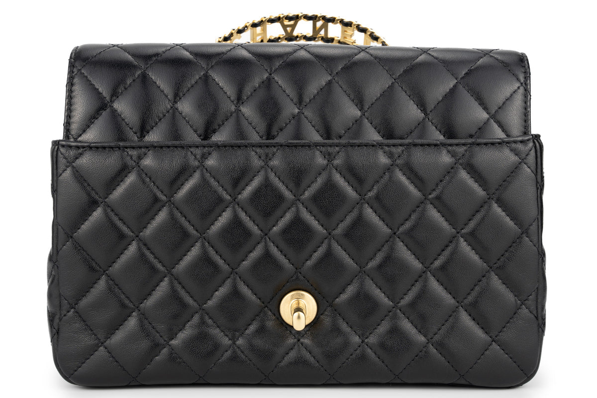 Chanel Flapbag With Handle Labmbskin Black GHW