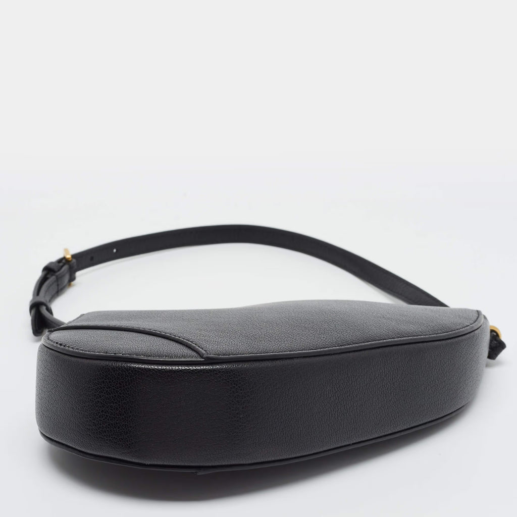 Dior Saddle Rodeo Black Leather Pouch Bag