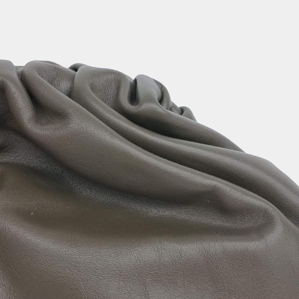 Bottega Veneta The Pouch Large Olive Green Butter Calfskin Leather Clutch Bag