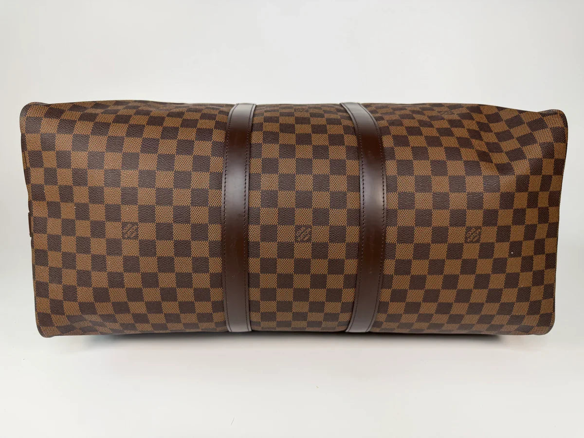LOUIS VUITTON KEEPALL 55 IN DAMIER EBENE GOLD HARDWARE