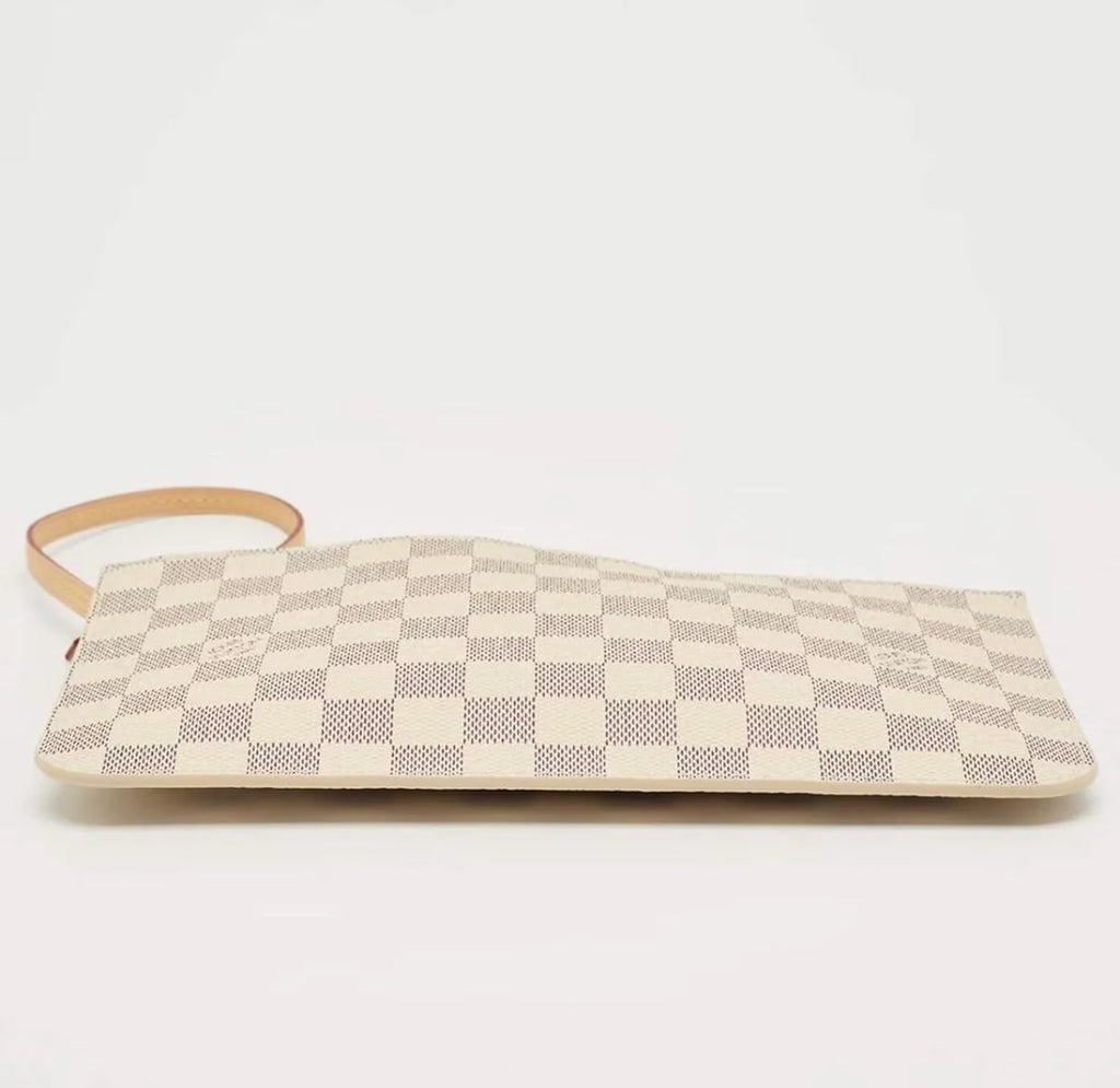 Louis Vuitton Neverfull White Coated Canvas Wristlet