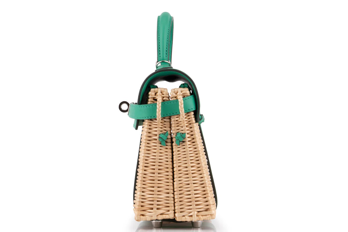Hermès Mini Kelly Picnic Vert Comic PHW