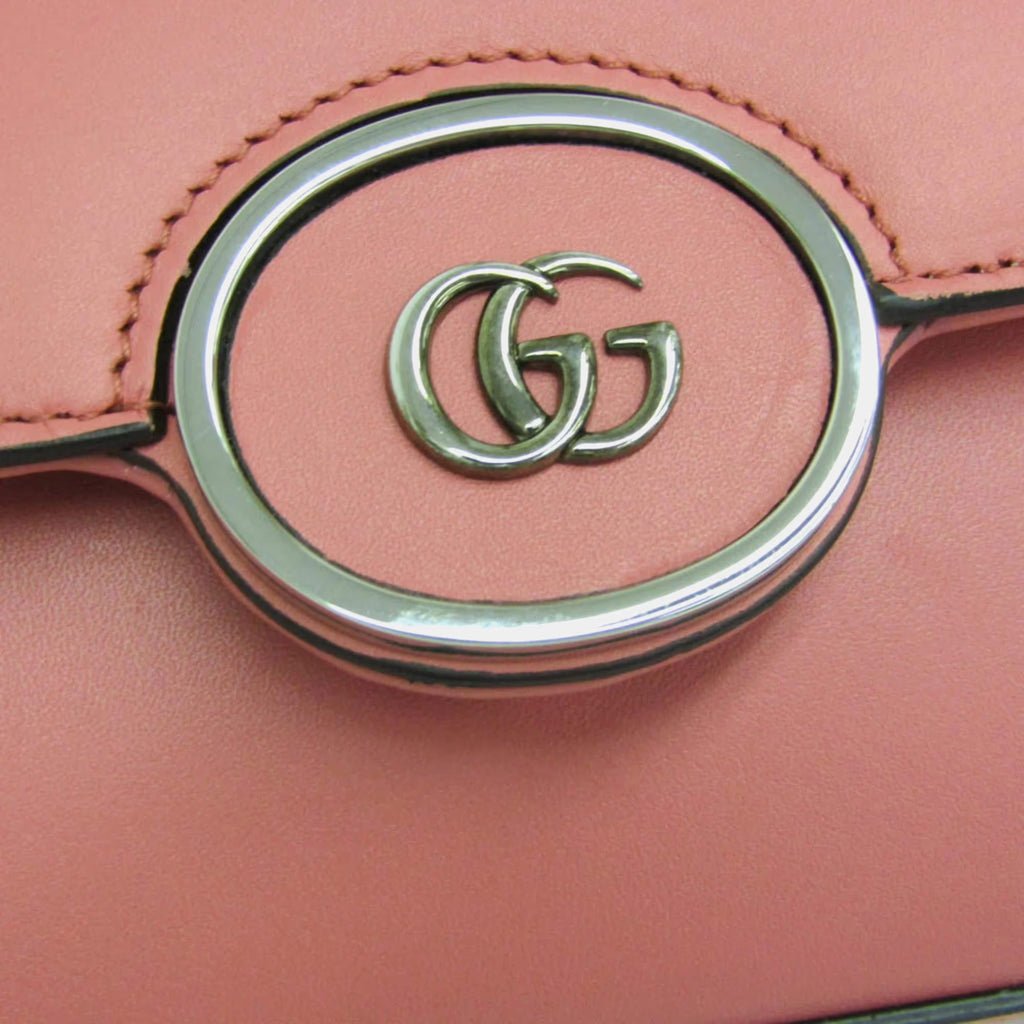 Gucci Double G Leather Shoulder Bag Pink