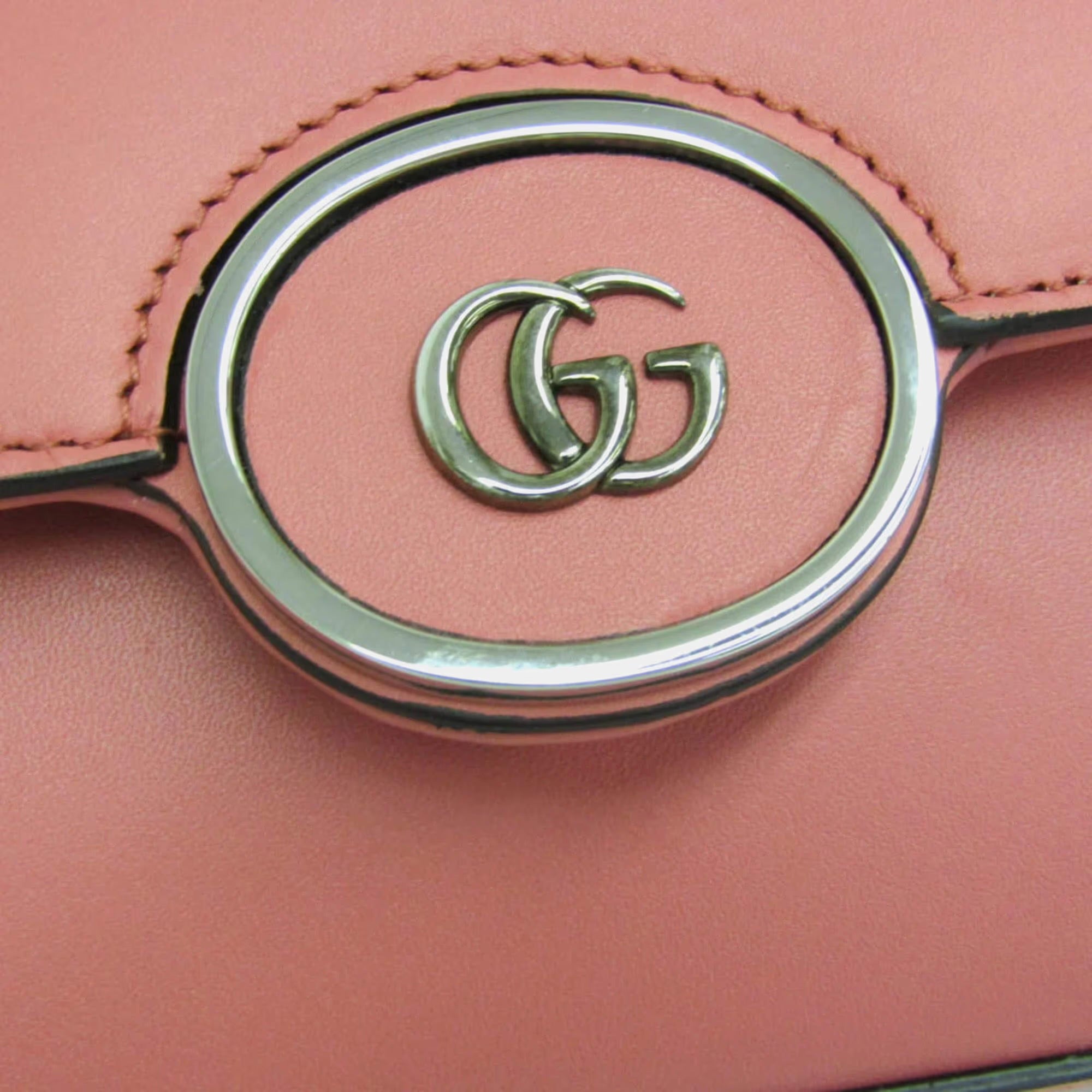Gucci Double G Leather Shoulder Bag Pink