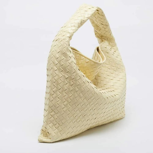Bottega Veneta Hop Large Yellow Intrecciato Leather Shoulder Bag