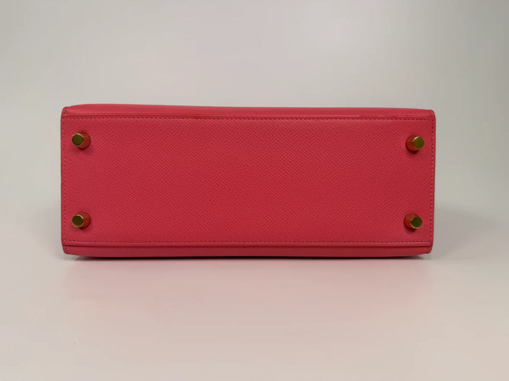 HERMÈS KELLY 25 IN ROSE AZALEA EPSOM LEATHER WITH GOLD HARDWARE