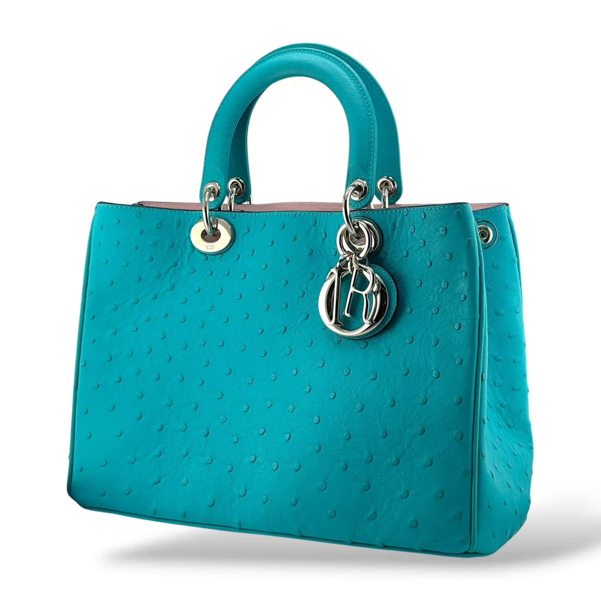 Christian Dior Diorissimo Turquoise Ostrich Tote Bag