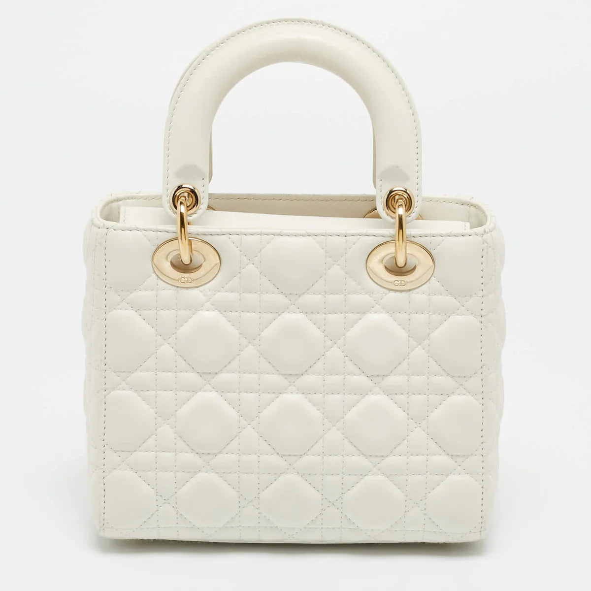 Dior Lady Dior My ABCDior Small White Cannage Leather Tote