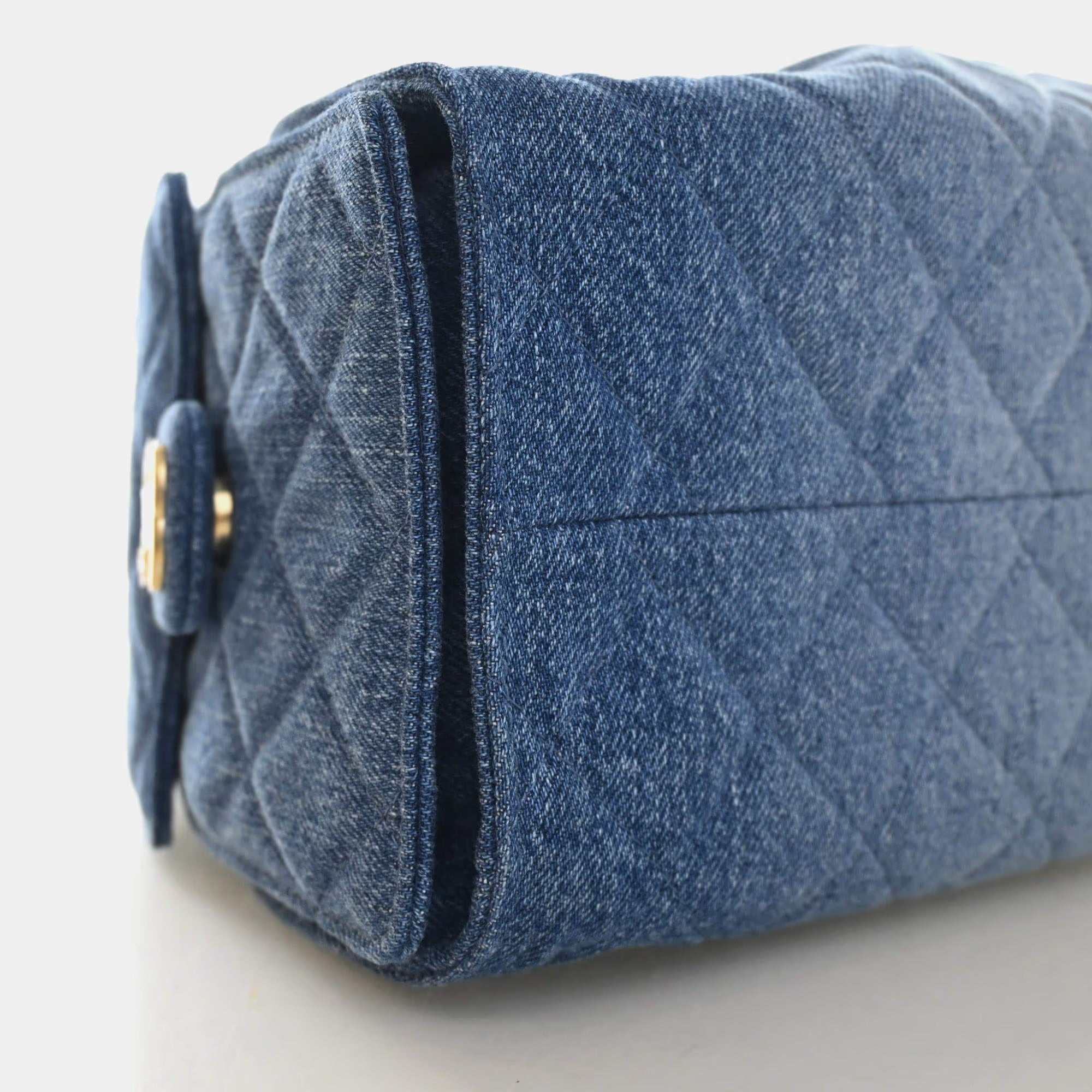 Chanel Small 25 Blue Washed Denim Hobo Bag