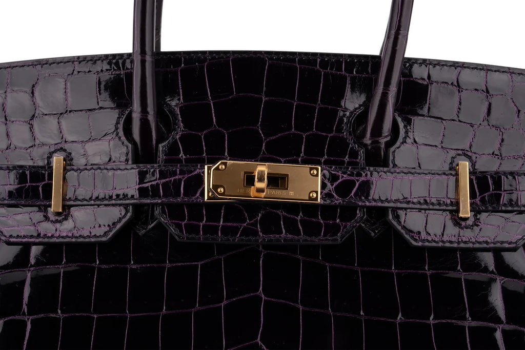 Hermès Birkin 30 Croc Niloticus Lisse Aubergine GHW