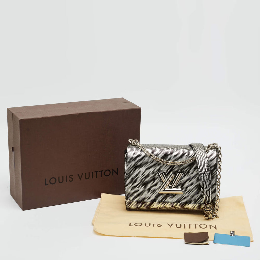 Louis Vuitton Twist MM Metallic Grey Epi Leather Bag