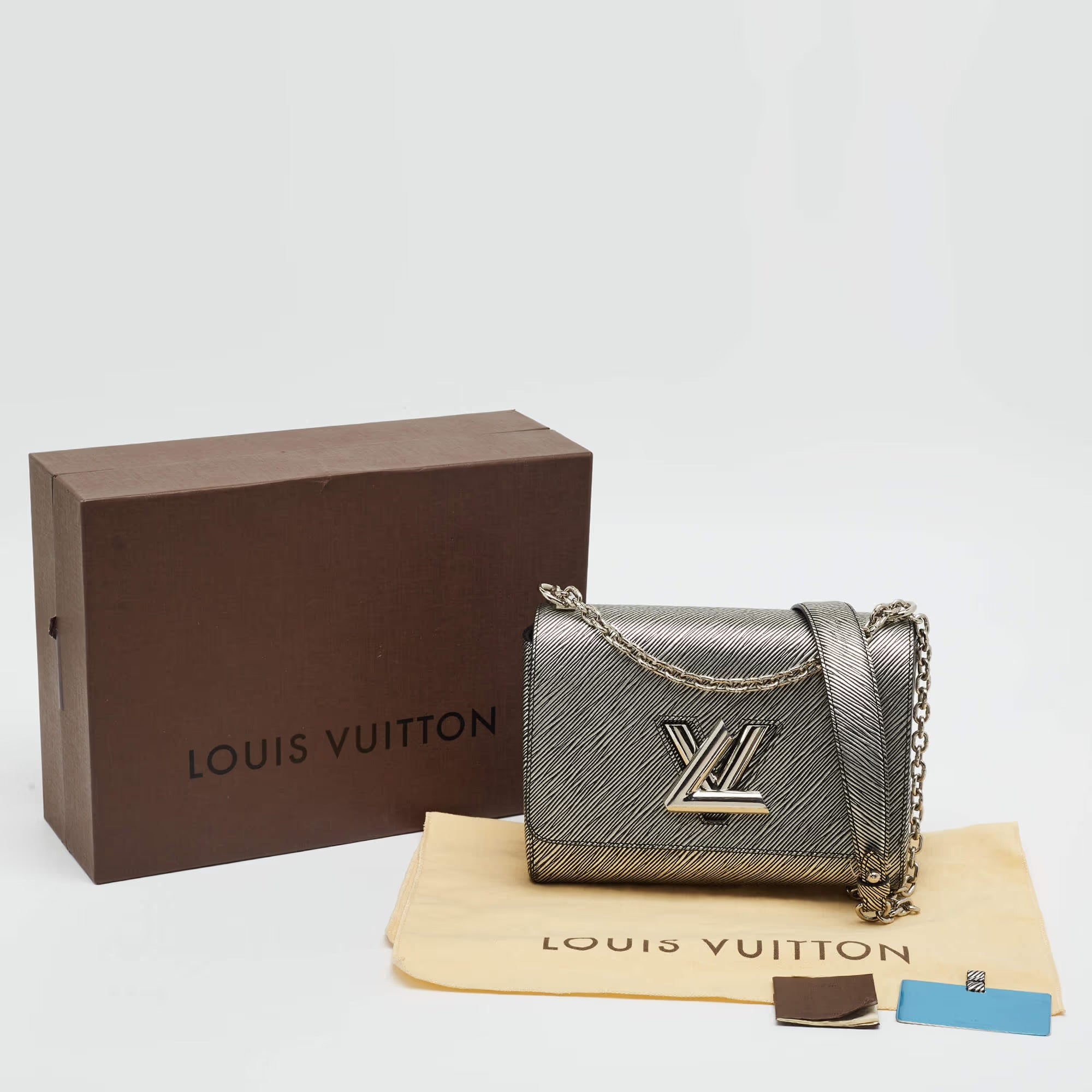 Louis Vuitton Twist MM Metallic Grey Epi Leather Bag