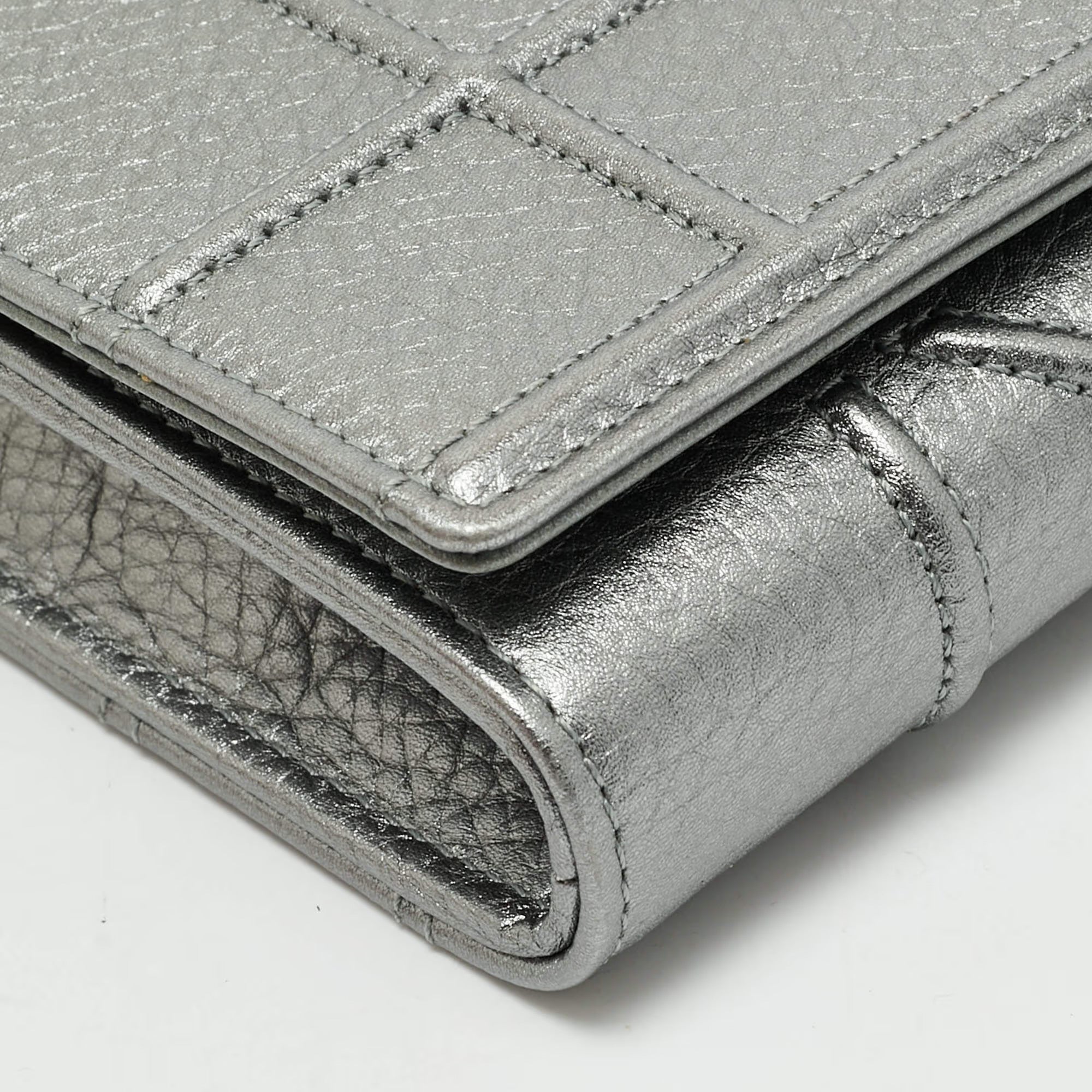 Dior Diorama Metallic Leather Wallet On Chain