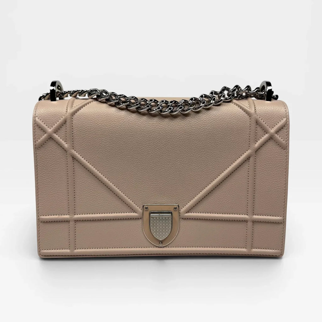 CHRISTIAN DIOR MEDIUM DIORAMA BAG IN BLUSH PINK LEATHER WITH SILVER HARDWARE