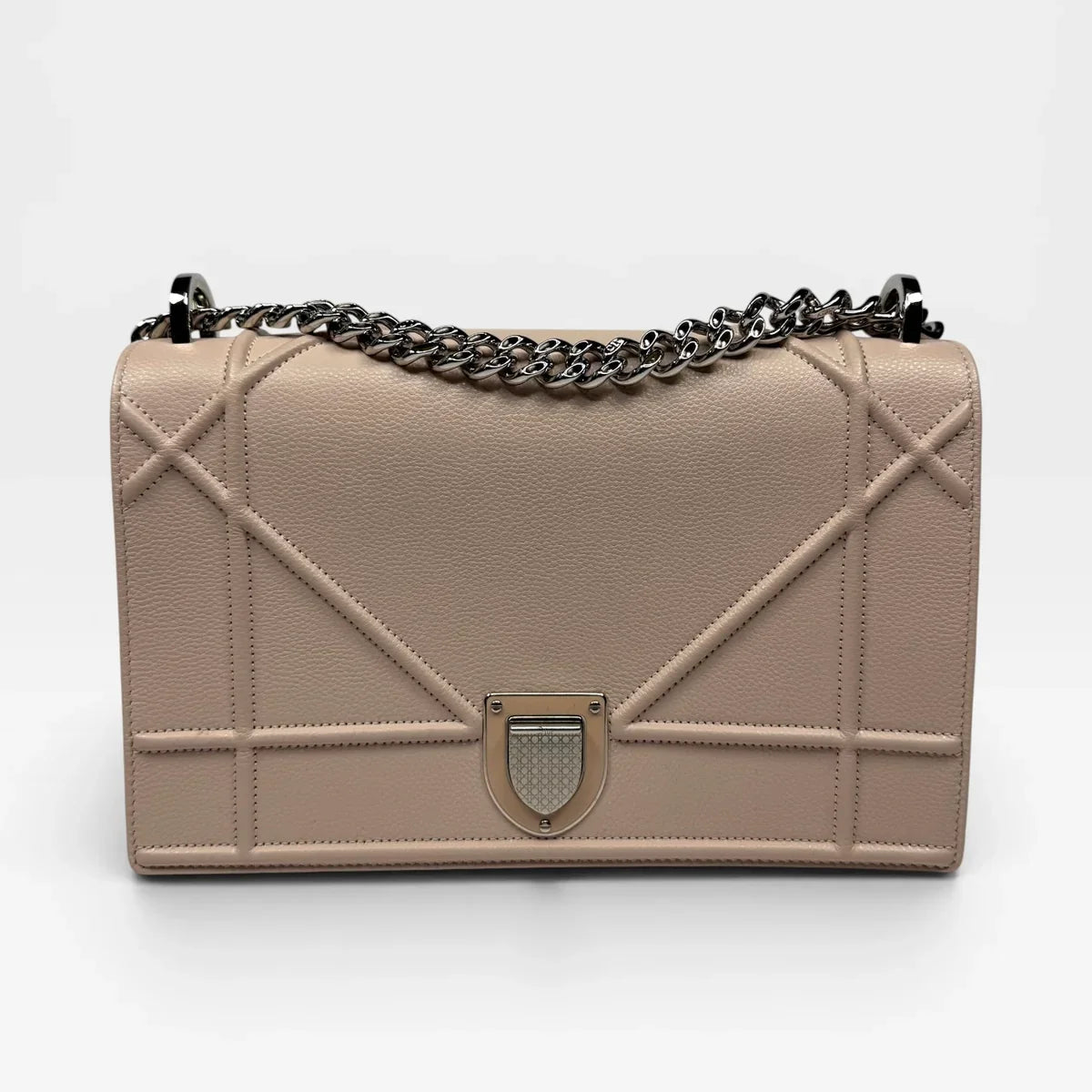 CHRISTIAN DIOR MEDIUM DIORAMA BAG IN BLUSH PINK LEATHER WITH SILVER HARDWARE