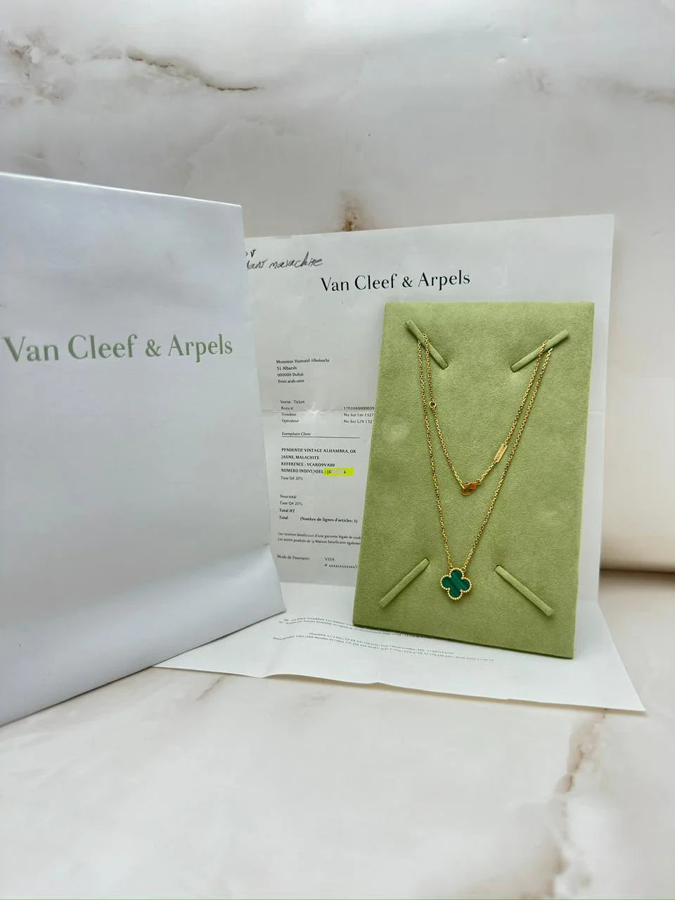 Van Cleef And Arpels Vintage Alhambra Necklace Malachite