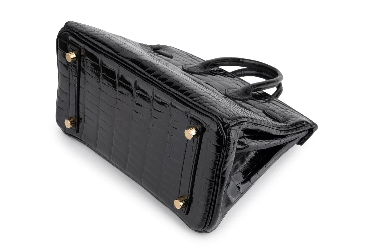 Hermès Birkin 25 Crocodile Porosus Noir GHW