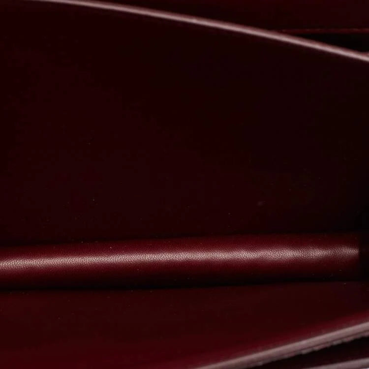 Saint Laurent Sunset Medium Burgundy Python Shoulder Bag
