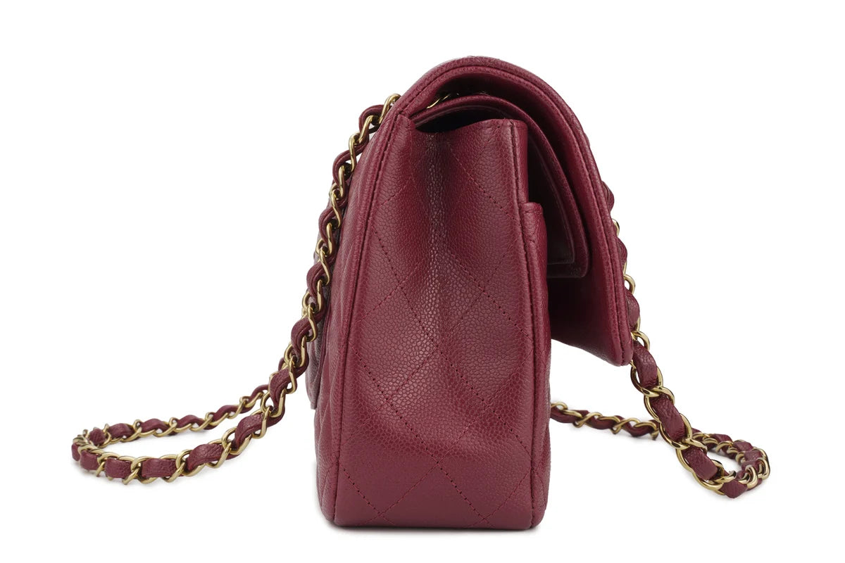 Chanel Medium Classic Flap Caviar Burgundy Champagne GHW