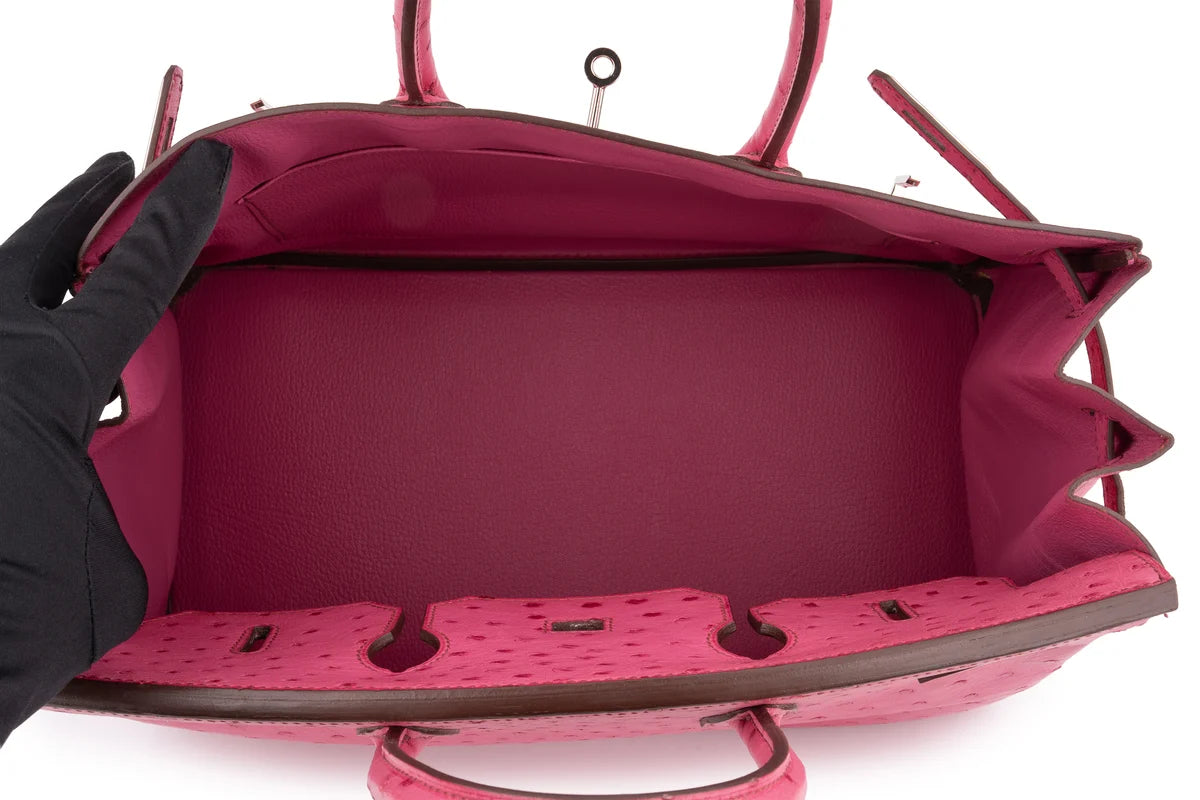 Hermès Birkin 35 Ostrich Rose Poure PHW