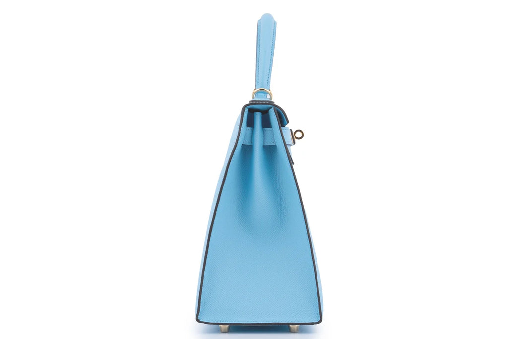 Hermès Kelly 28 Epsom Blue Celeste GHW