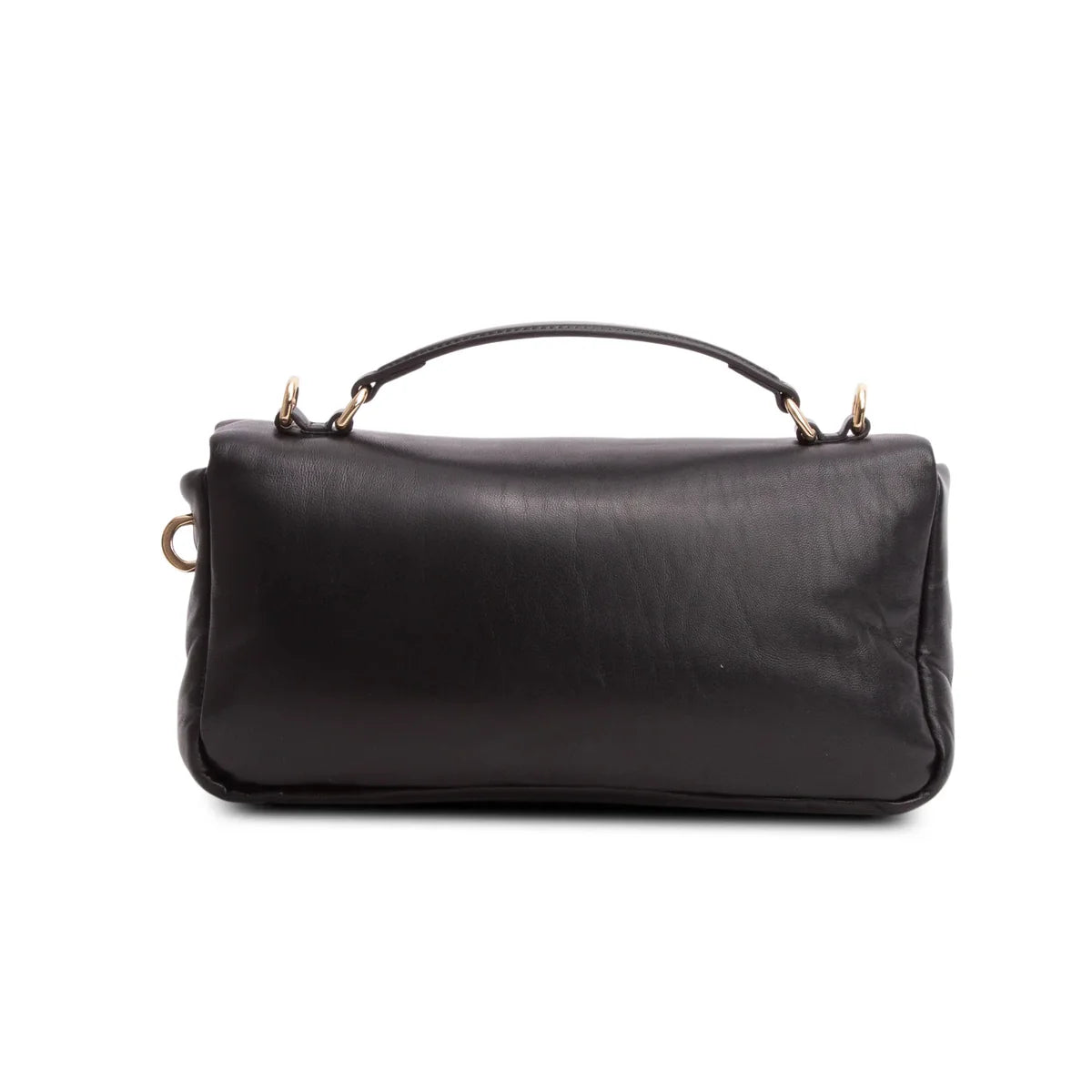 Gucci Black Lambskin Small GG Milano Top Handle Shoulder Bag