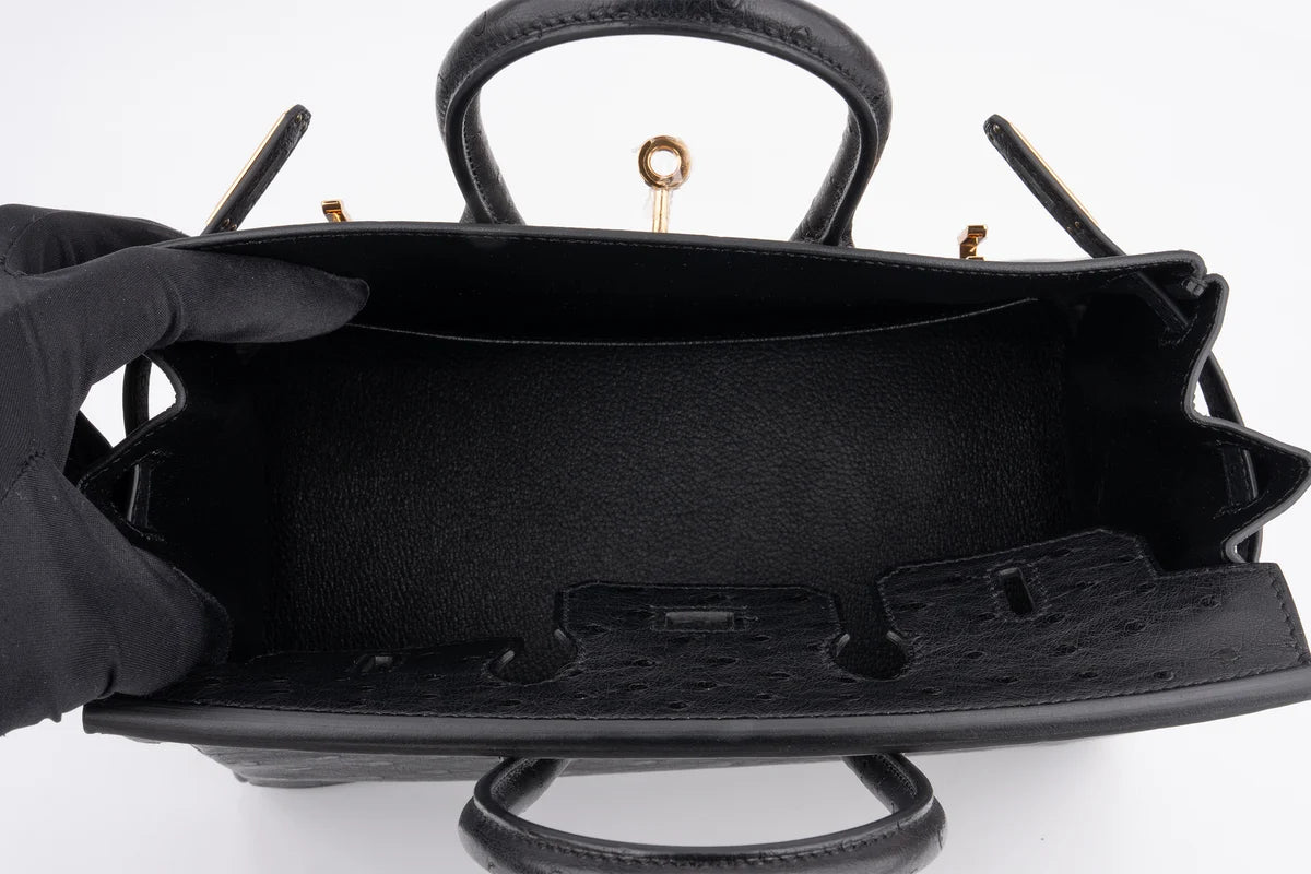 Hermès Birkin 25 Ostrich Noir GHW