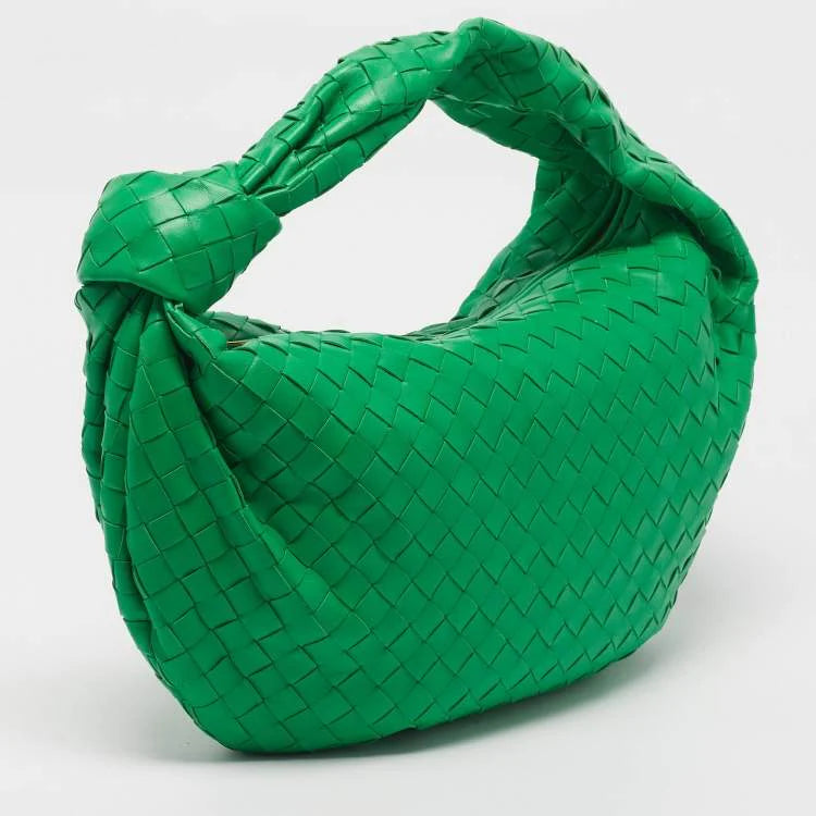 Bottega Veneta Jodie Medium Green Intrecciato Leather Hobo
