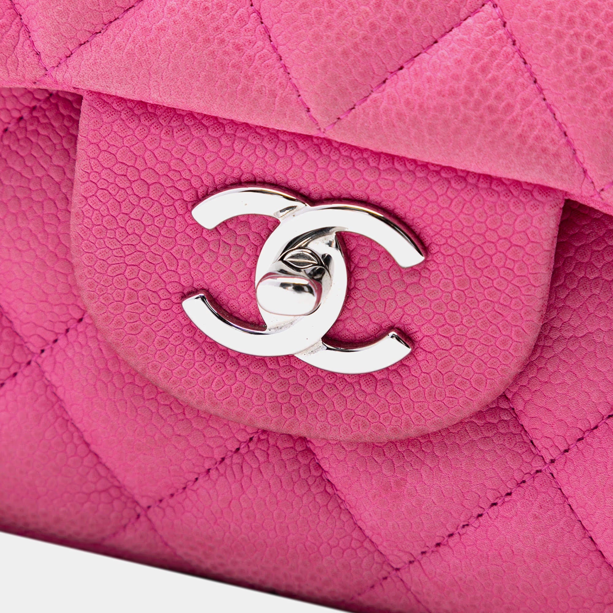 Chanel Pink Jumbo Classic Caviar Double Flap