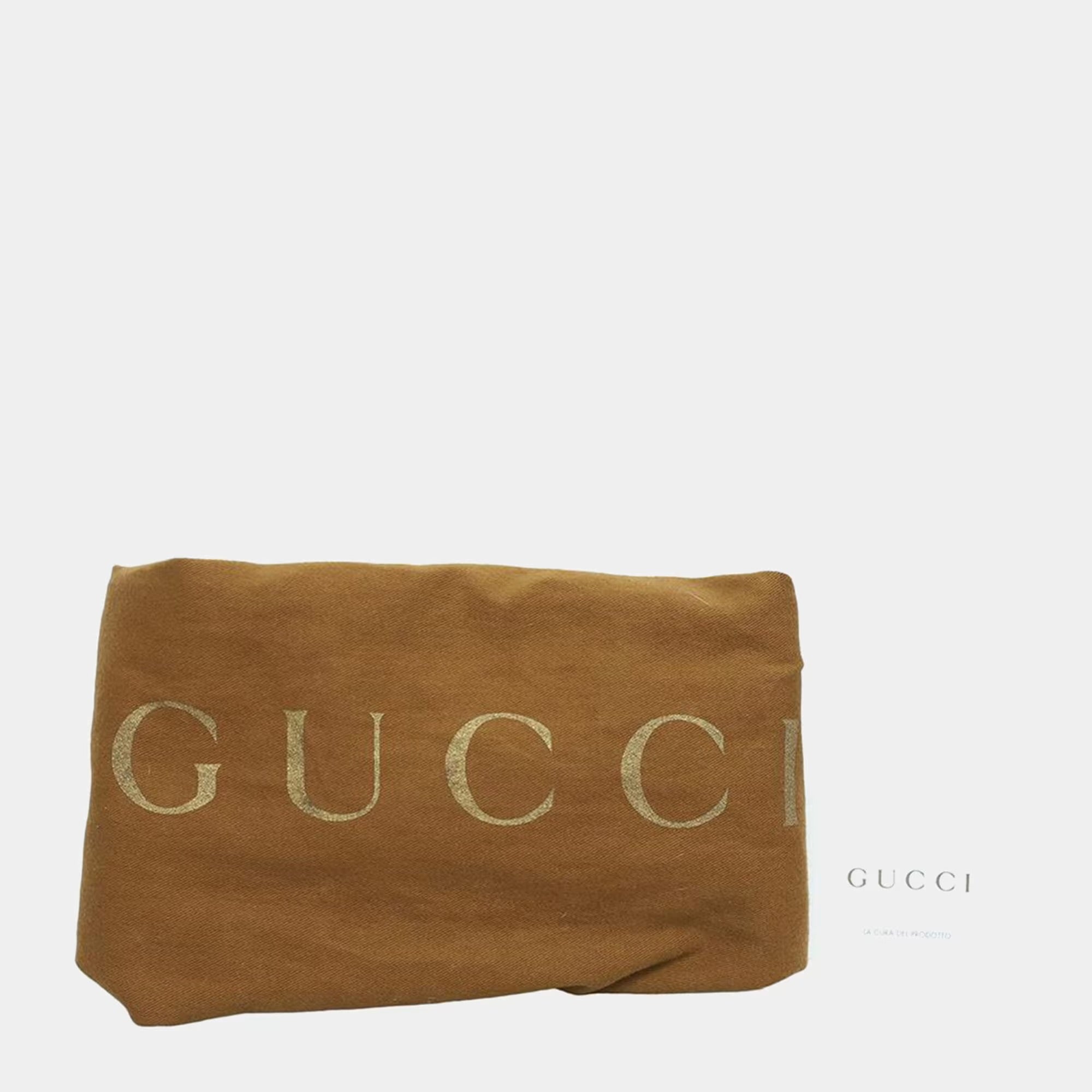 Gucci Grey Leather 1973 Top Handle Oversized Travel Bag