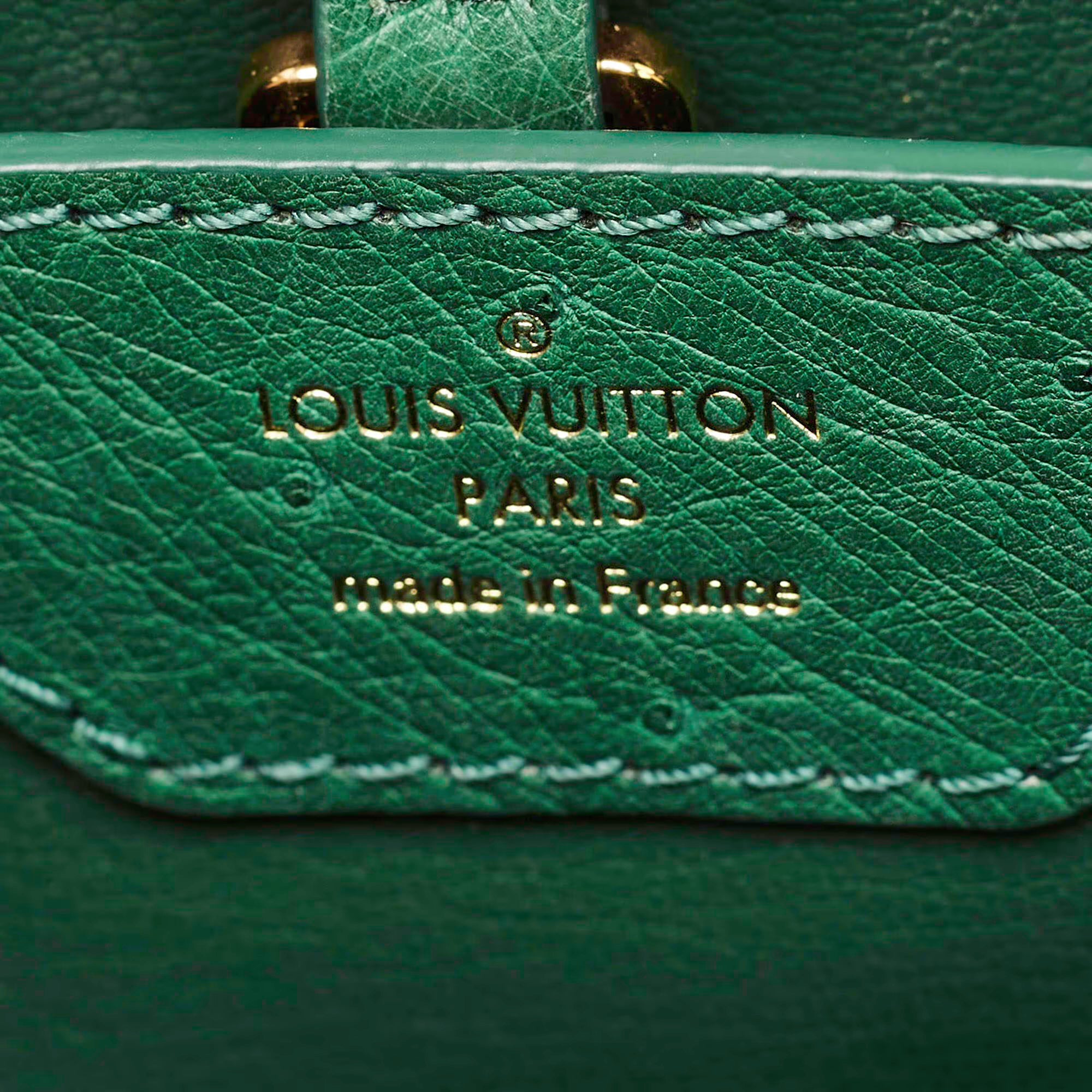 Louis Vuitton Capucines BB Green Ostrich Top Handle Bag