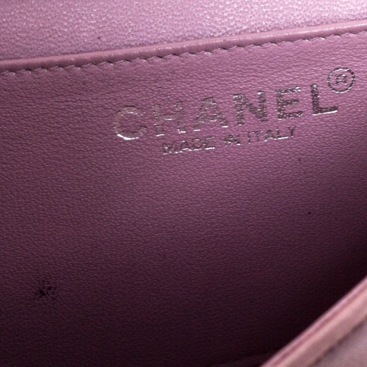 Chanel Metallic Pink Quilted Leather Extra Mini Classic Flap Bag