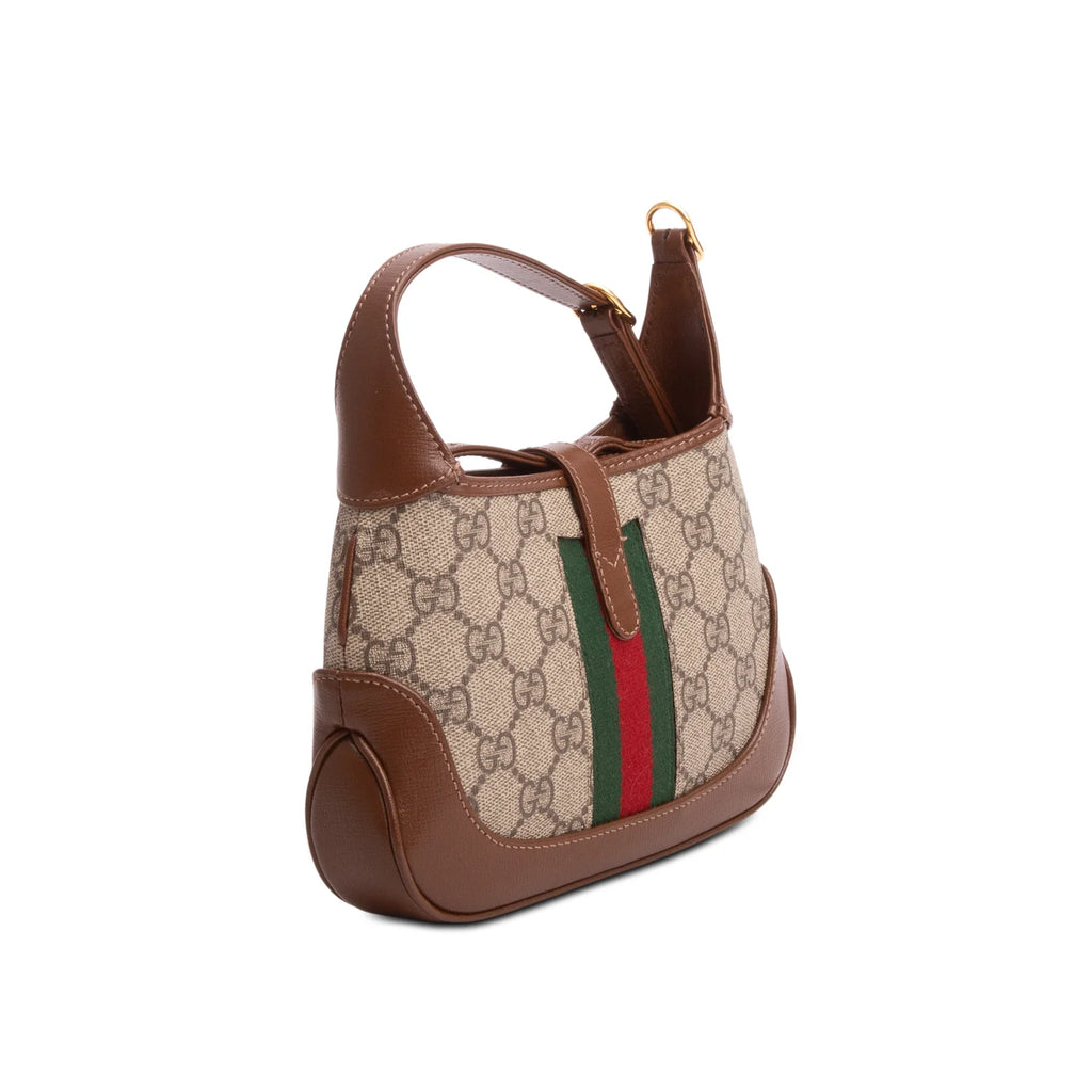 Gucci GG Supreme Monogram Azalea Calfskin Web Mini Jackie 1961