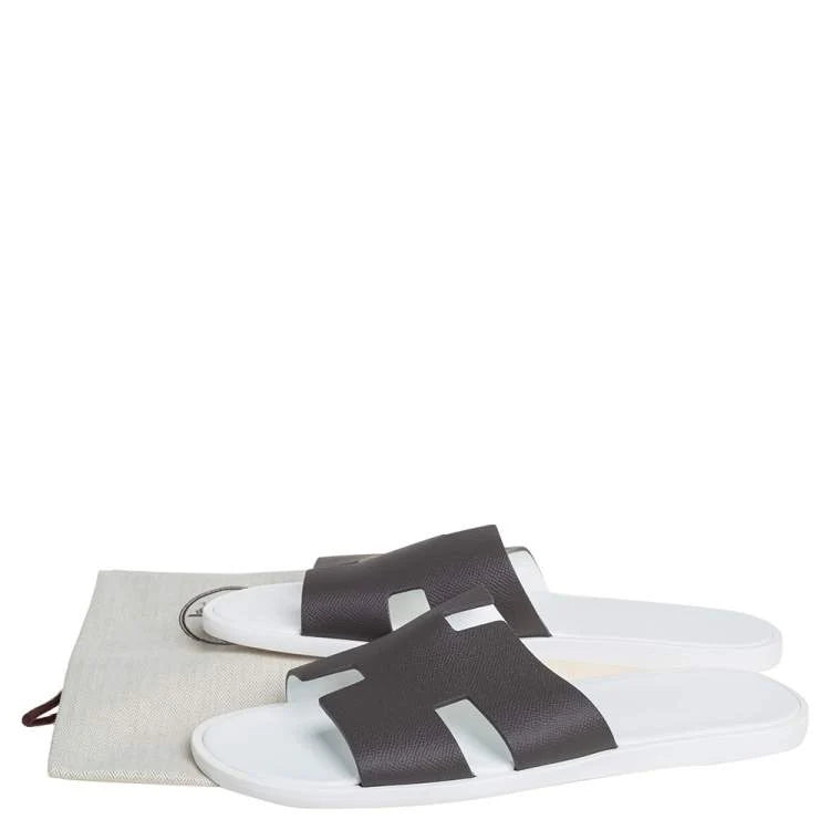 Hermes Brown Leather Izmir Sandals Size 45