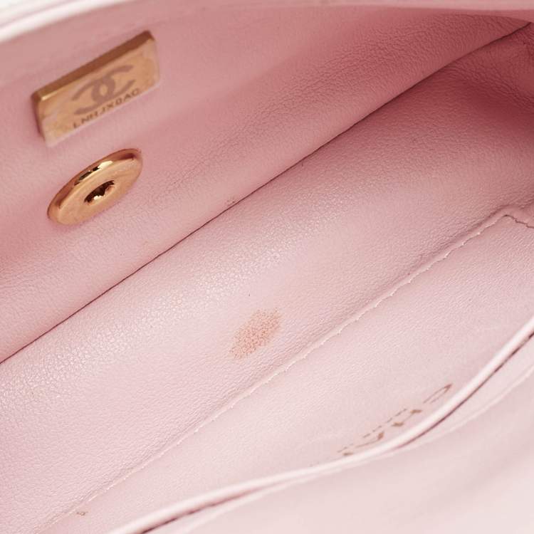 Chanel Pink Quilted Leather Resin Top Handle Flap Bag