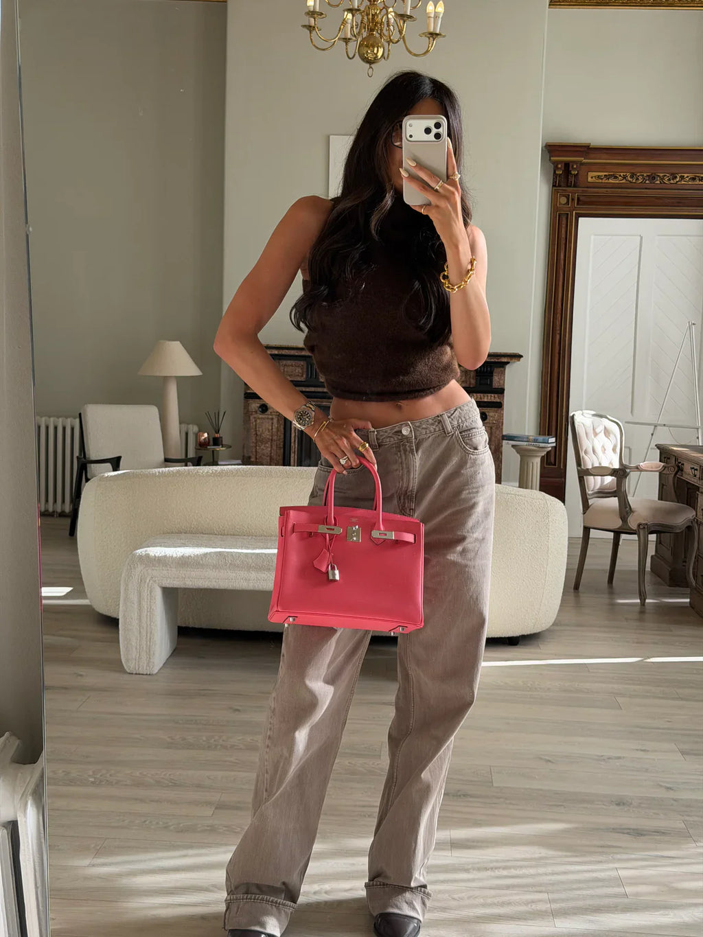 HERMÈS BIRKIN 30 IN ROSE AZALEE EPSOM LEATHER WITH PALLADIUM HARDWARE