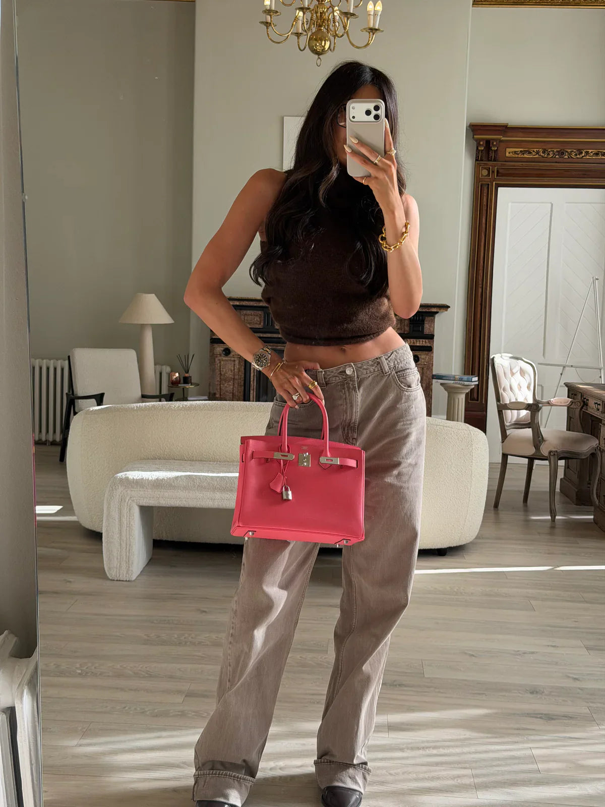HERMÈS BIRKIN 30 IN ROSE AZALEE EPSOM LEATHER WITH PALLADIUM HARDWARE