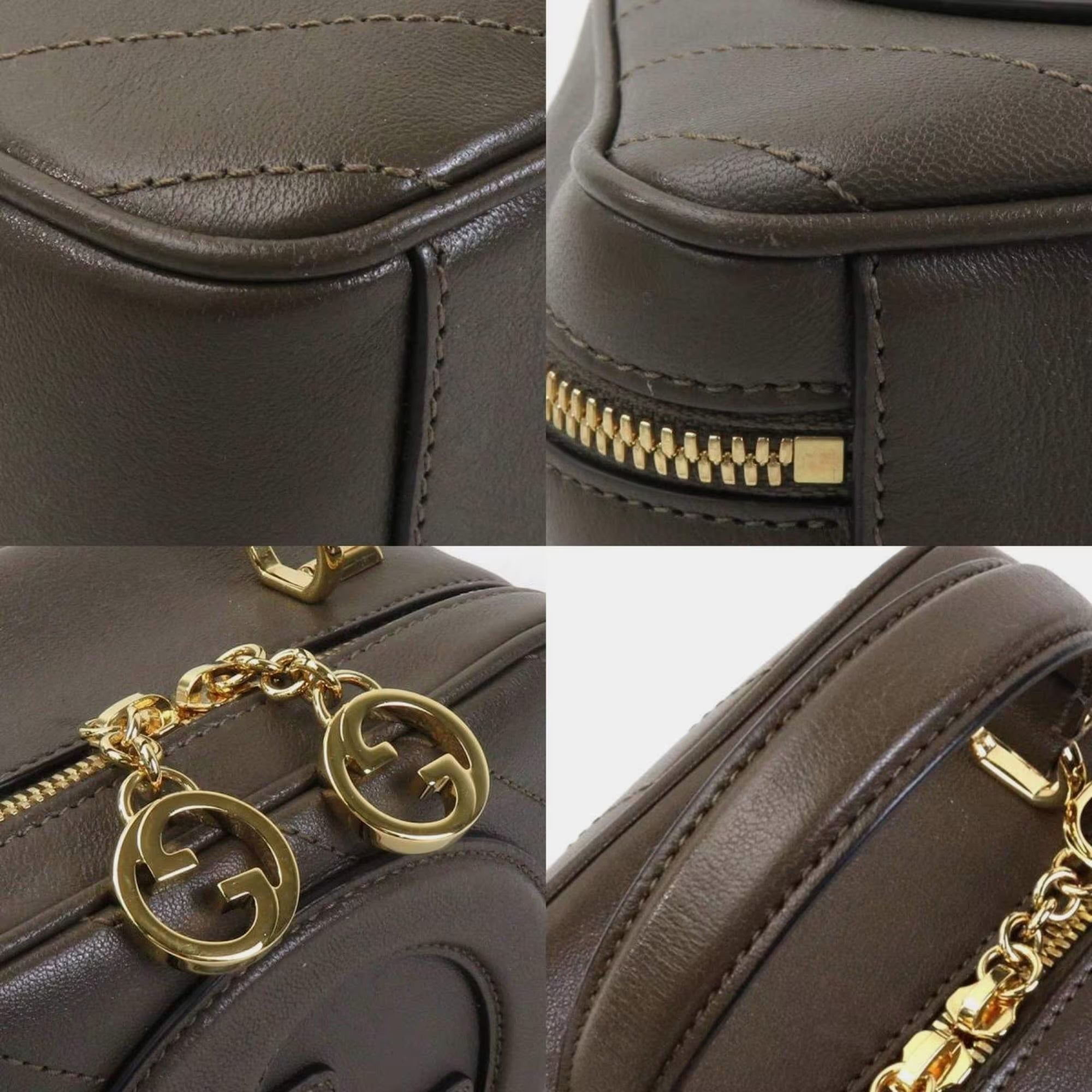 Gucci Blondie Brown Leather Shoulder Bag