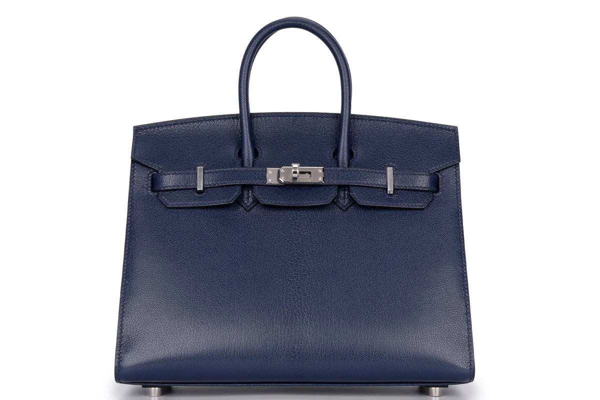Hermès Birkin 25 Sellier Chevre Blue Sapphire PHW
