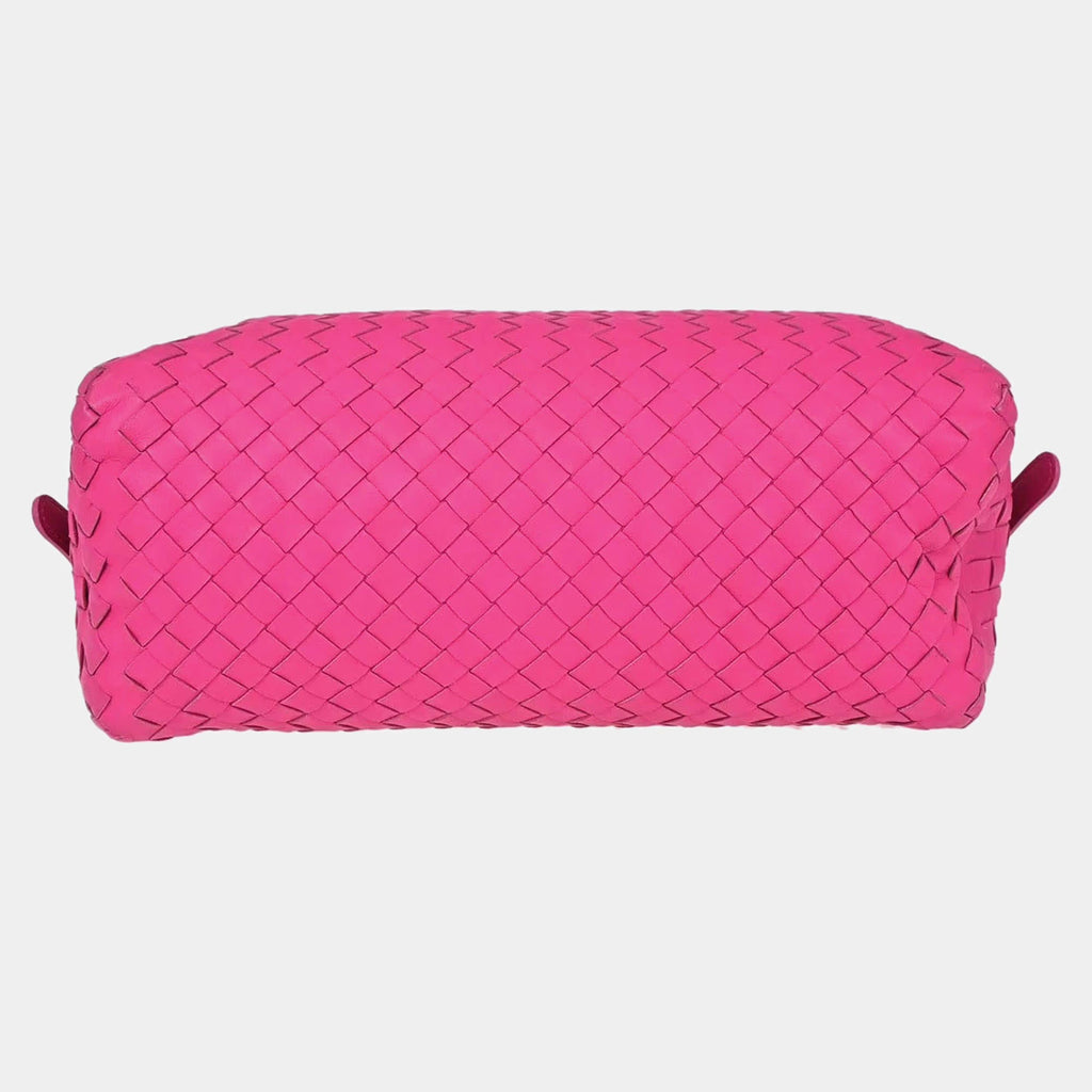 Bottega Veneta Intrecciato Barrel Pink Lambskin Leather Handbag
