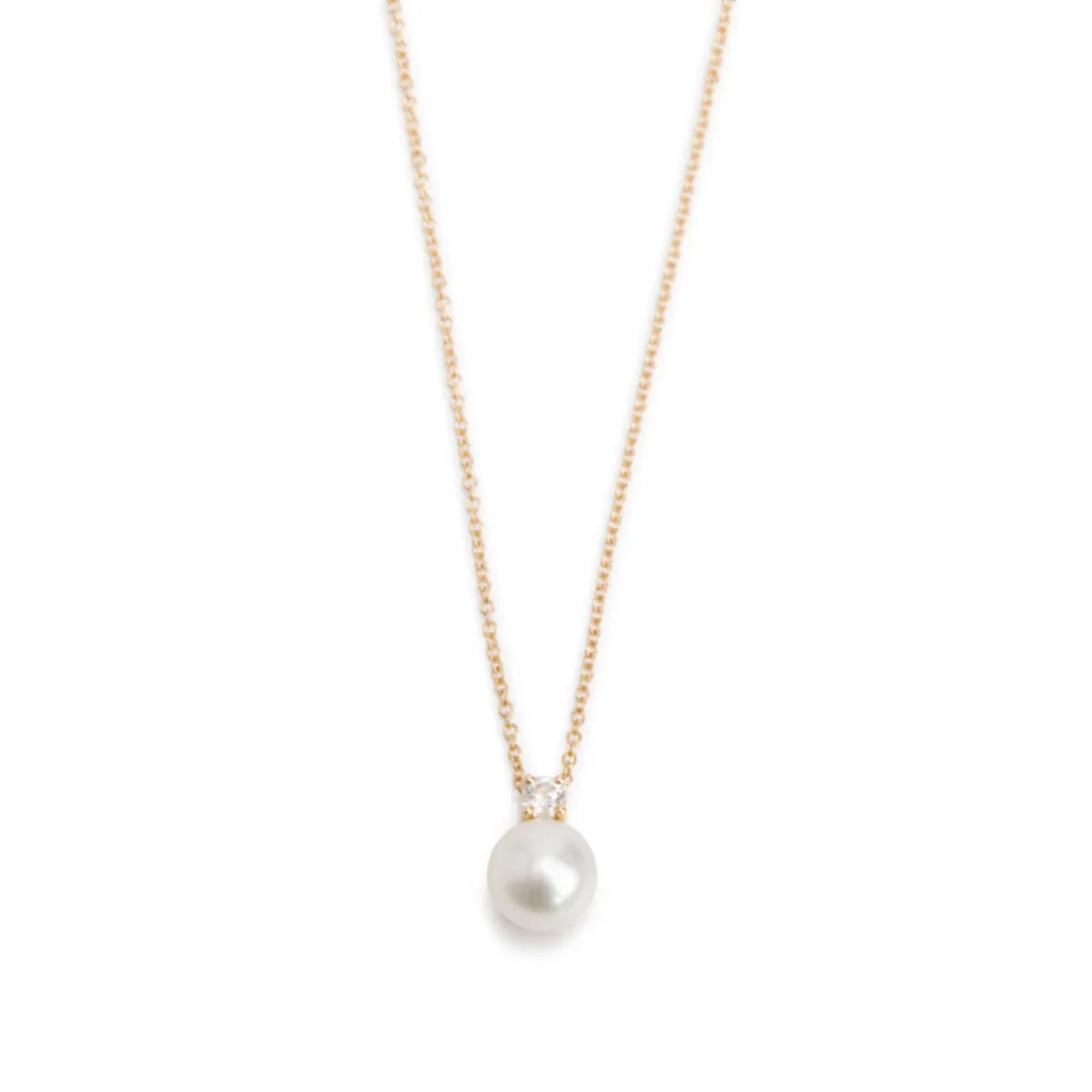 Tiffany & Co 18k Yellow Gold Diamond Signature Pearl Pendant Necklace
