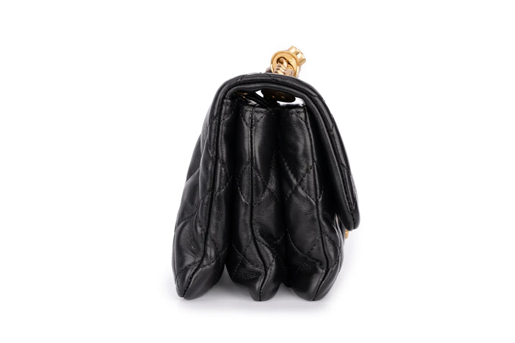 Chanel Accordion Crush Flap Black Lambskin GHW